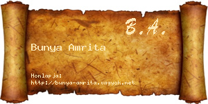 Bunya Amrita névjegykártya
